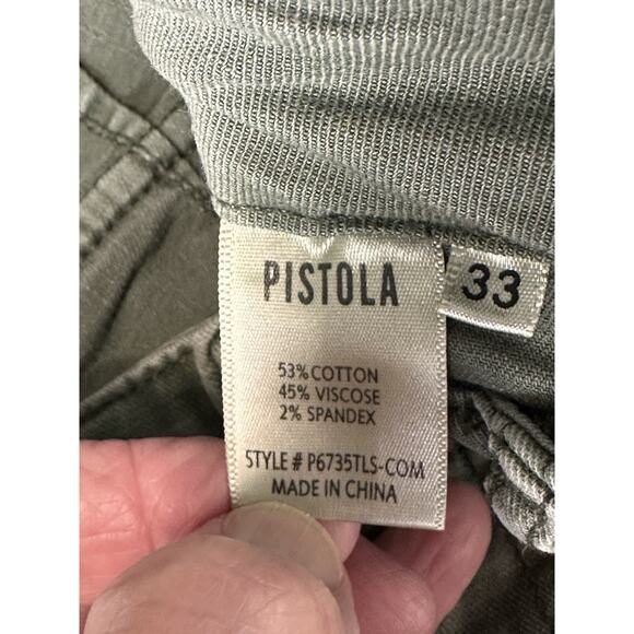 Pistola Women's Straight Leg Capri Pant SZ 33 Stretch Army Green Utility Grunge - Picture 12 of 13